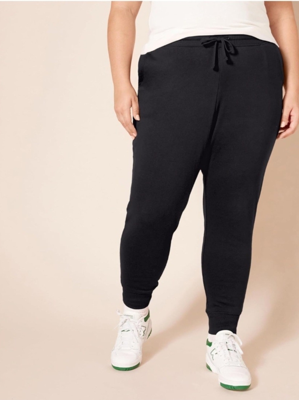 Amazon Essentials Plus-Size Black Drawstring Joggers
